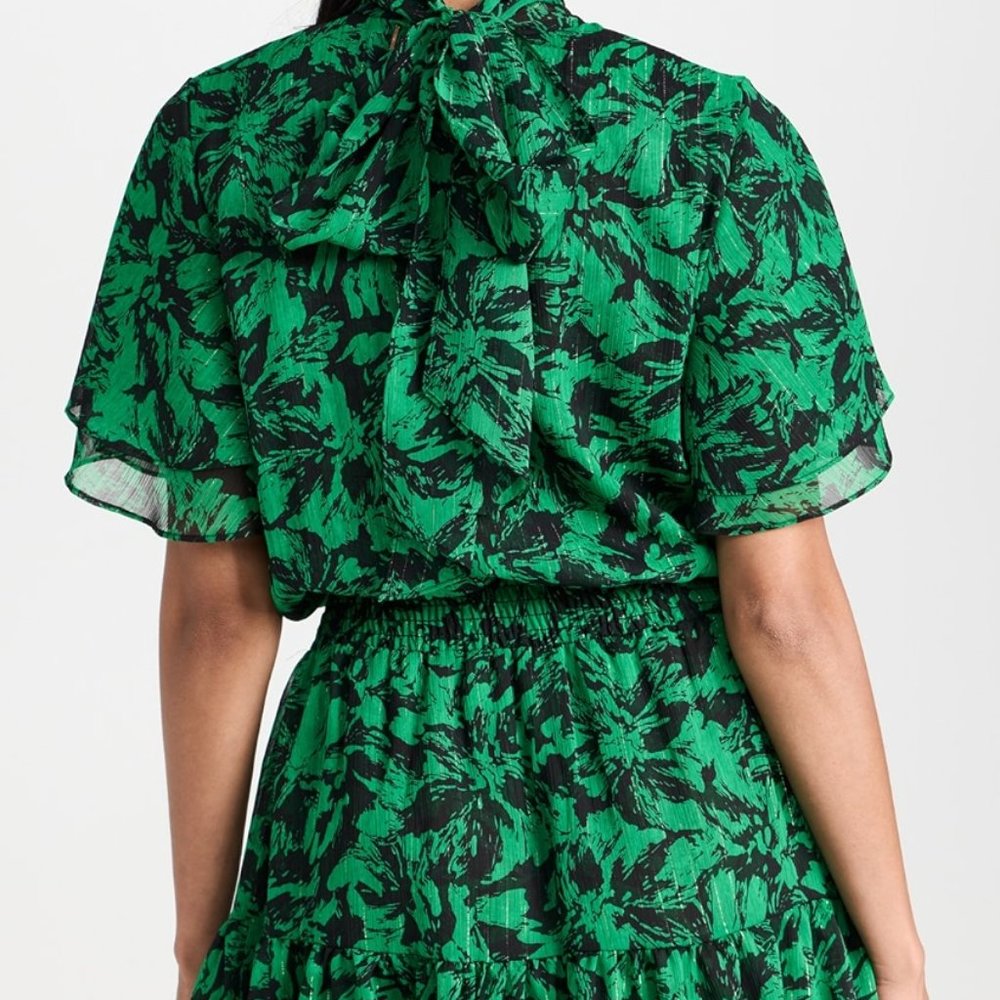 Misa Saffie Dress in Emerald Abstract - Picture 4 of 10